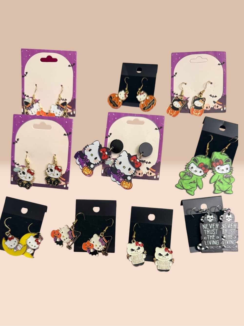 Hello Kitty Halloween Earrings plus beetlejuice